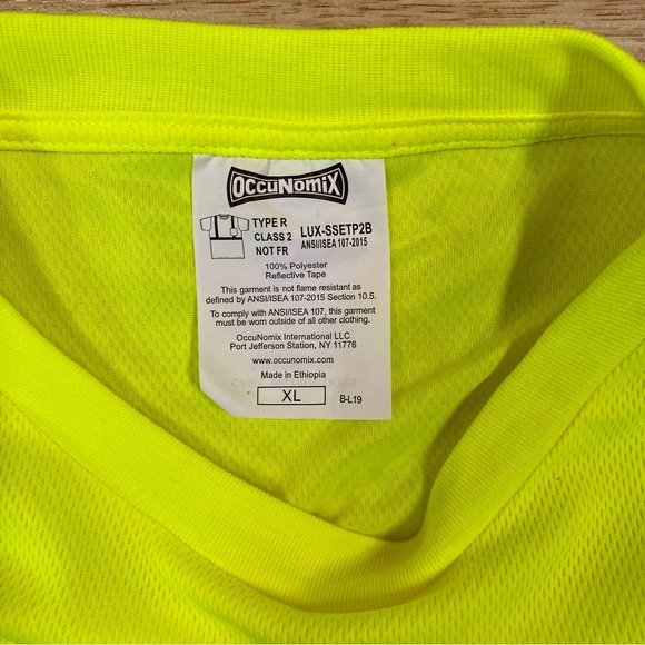 FedEx Occunomix Hi-Viz Workwear Shirt size XL Type R Class 2 LUX-SSETP2B S/S Tee - Picture 8 of 9